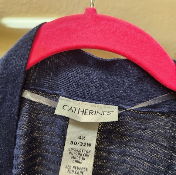 Blue, cover up, top, knit, Catherine's, 4x, plus great condition - Picture 2 of 3